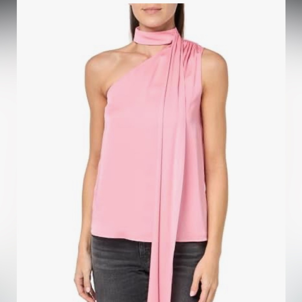 TRINA TURK Tahquitz Top PURPLE one-shoulder Women's Top NWT Large